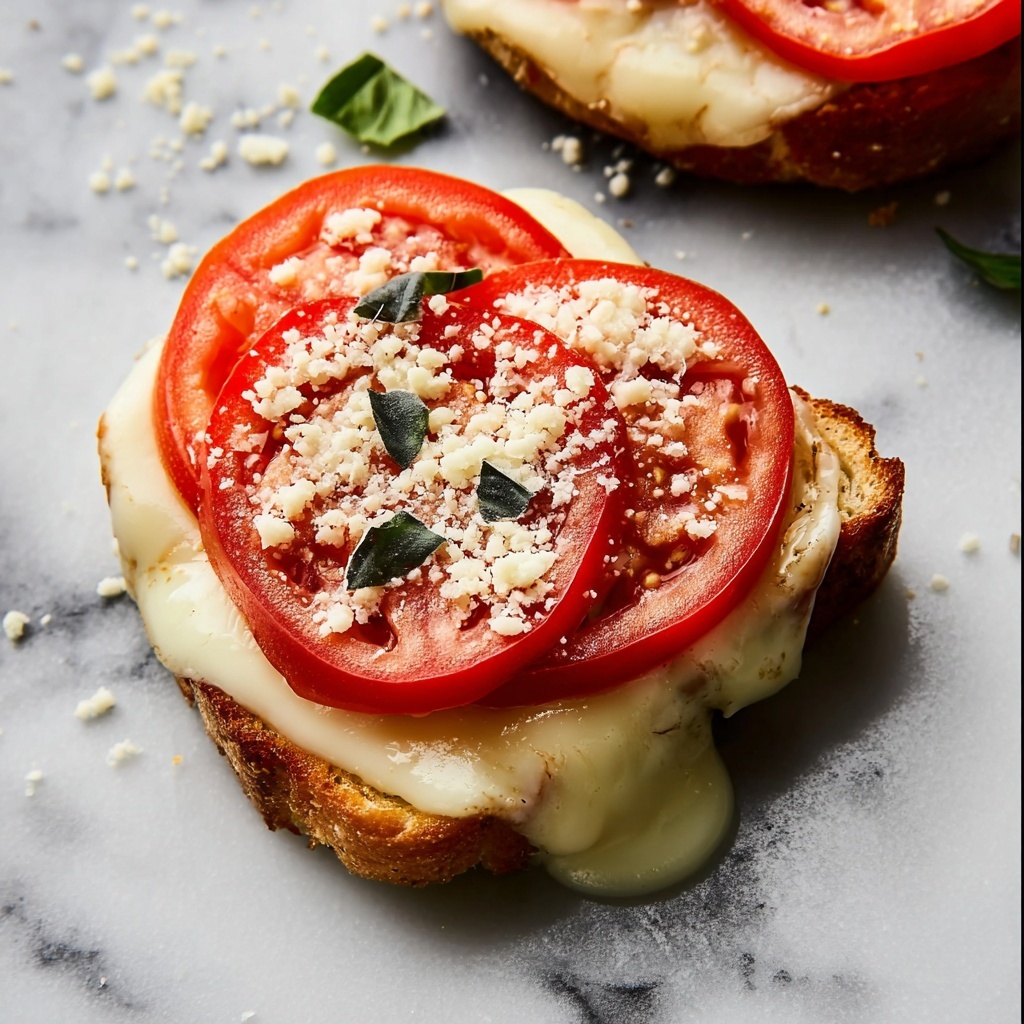 Garlic Tomato Mozzarella Pizza Toast Recipe - Recipe Image