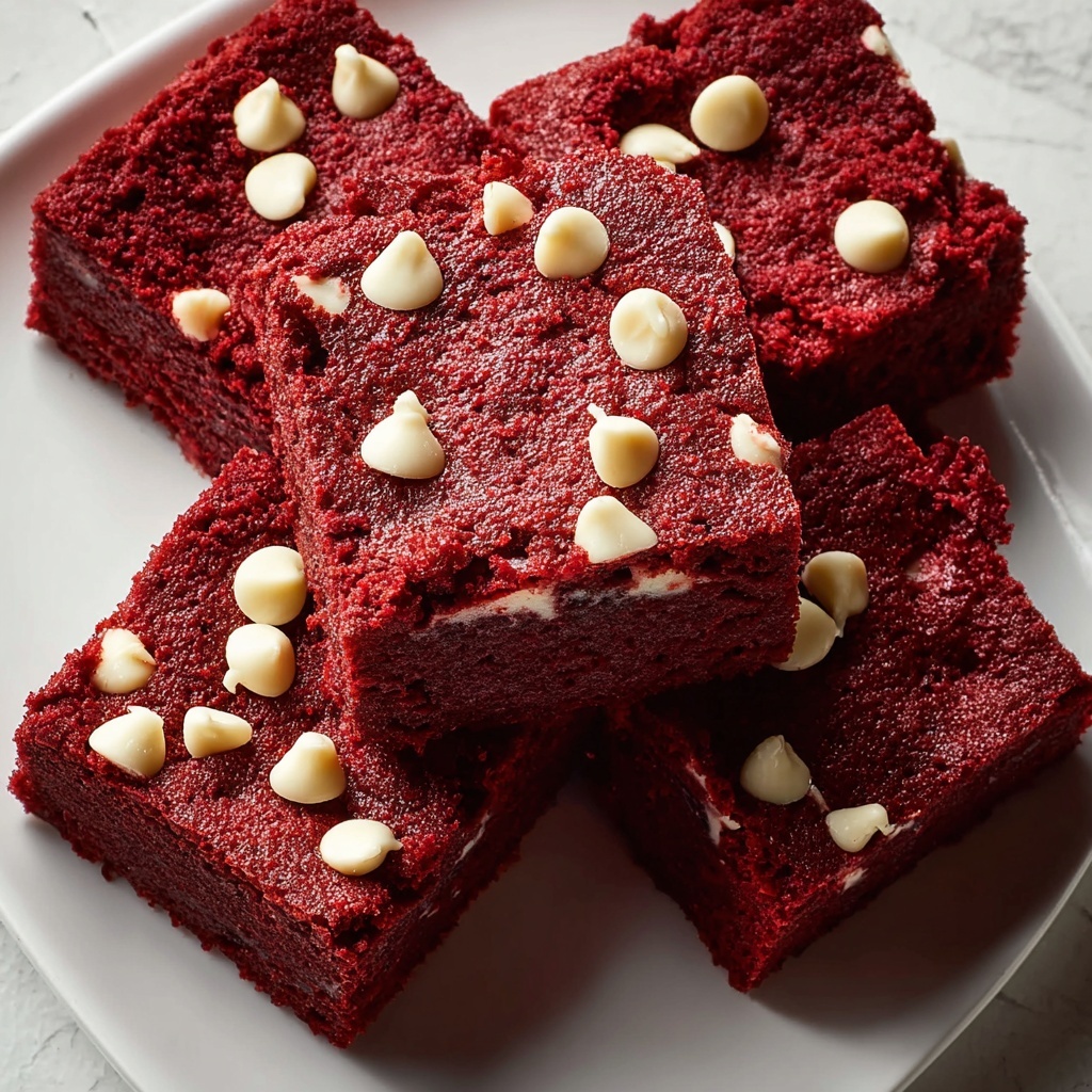 Red Velvet Brownies with White Chocolate Chips Recipe - Recipe Image