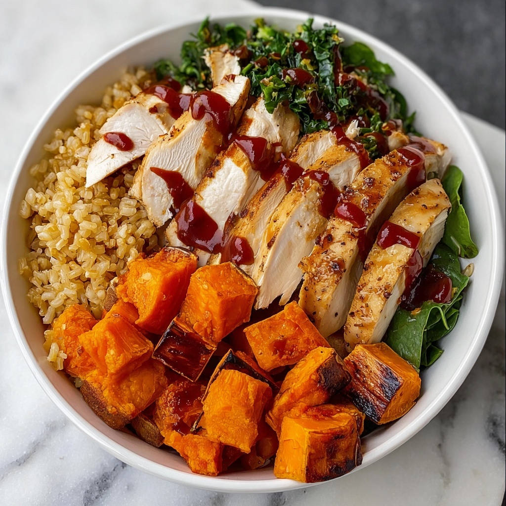BBQ Chicken & Roasted Sweet Potato Bowls Recipe - Recipe Image