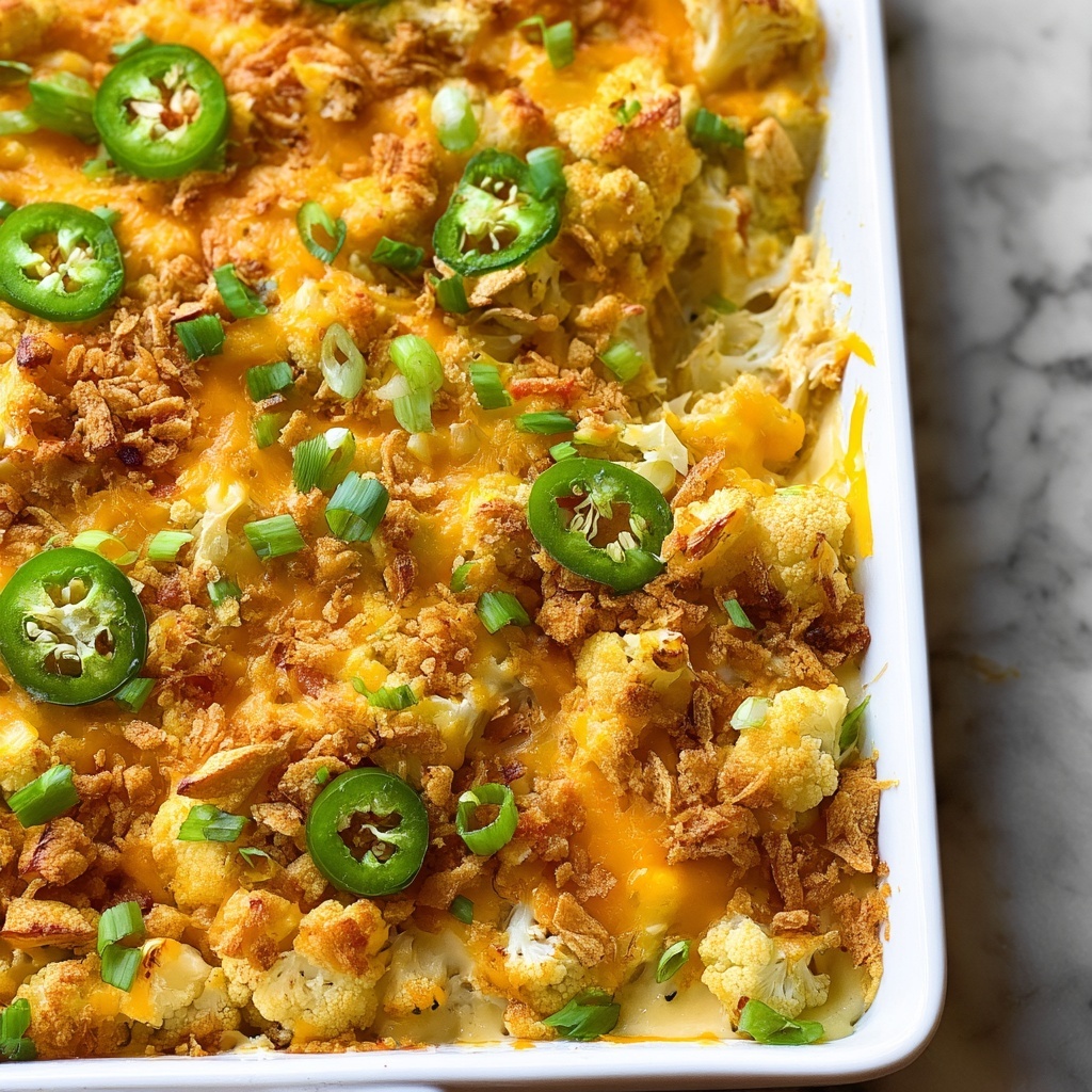 Jalapeño Buffalo Chicken Cauliflower Casserole Recipe - Recipe Image