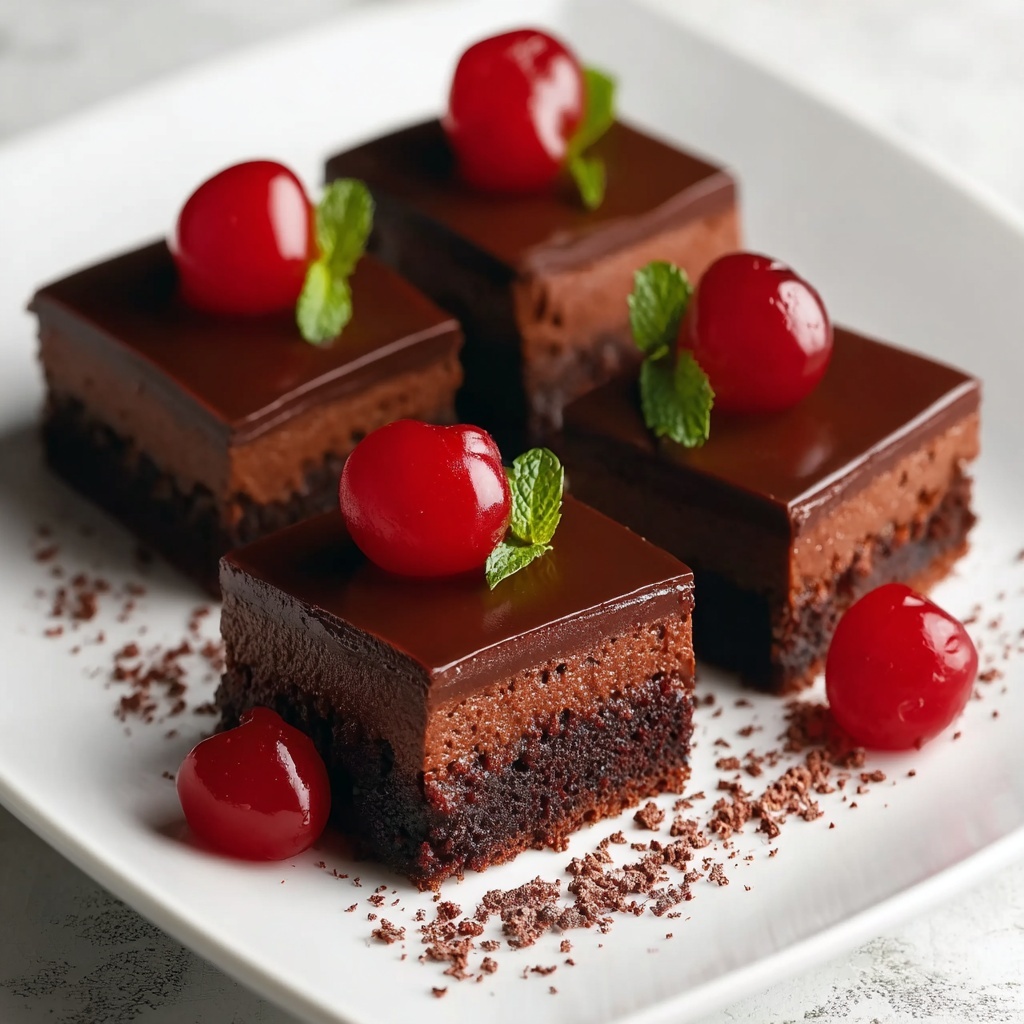 Dark Chocolate-Cherry Ganache Bars Recipe - Recipe Image