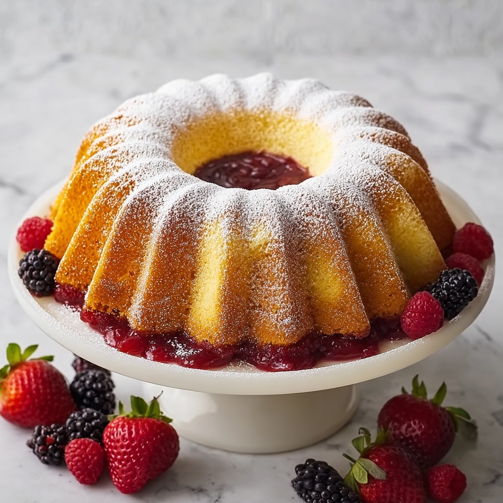 One-Bowl Jam Doughnut Cake Recipe - Recipe Image