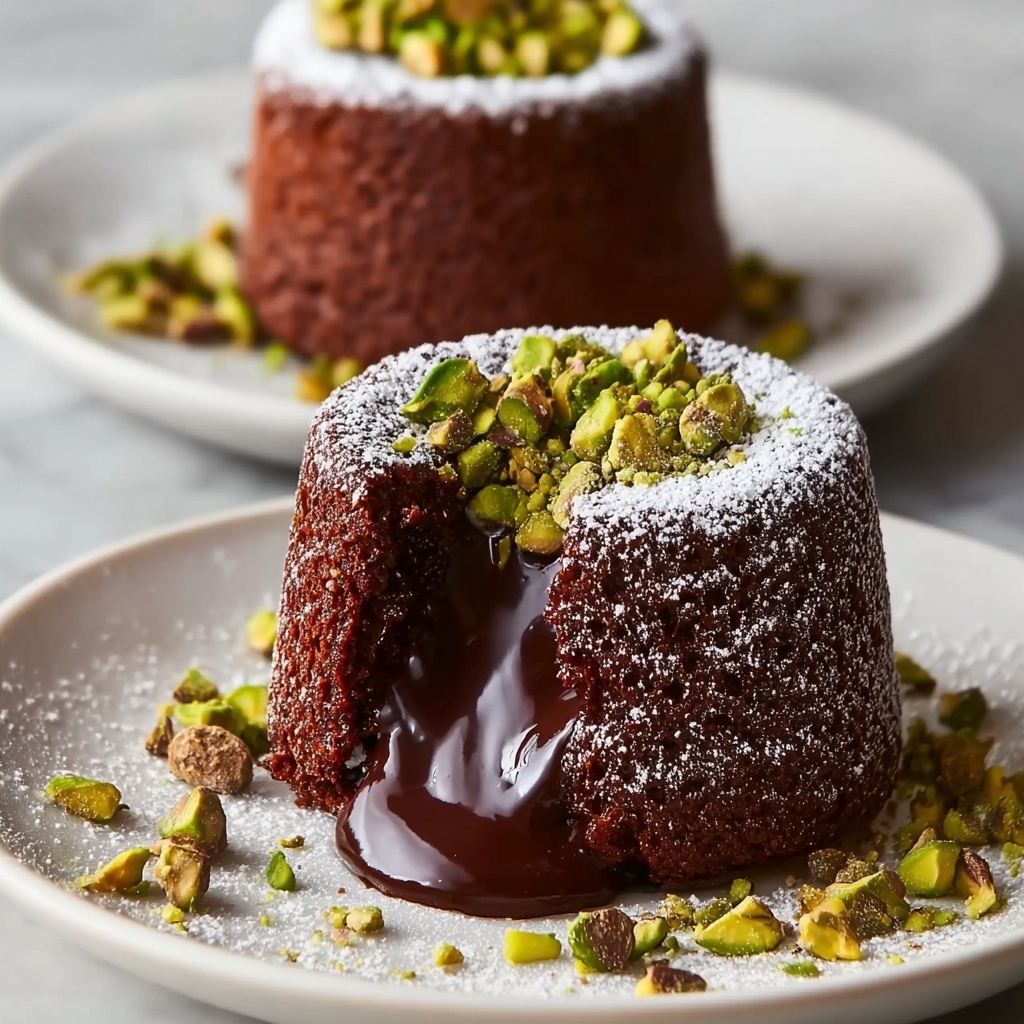 Keto Pistachio Chocolate Lava Cakes Recipe - Recipe Image
