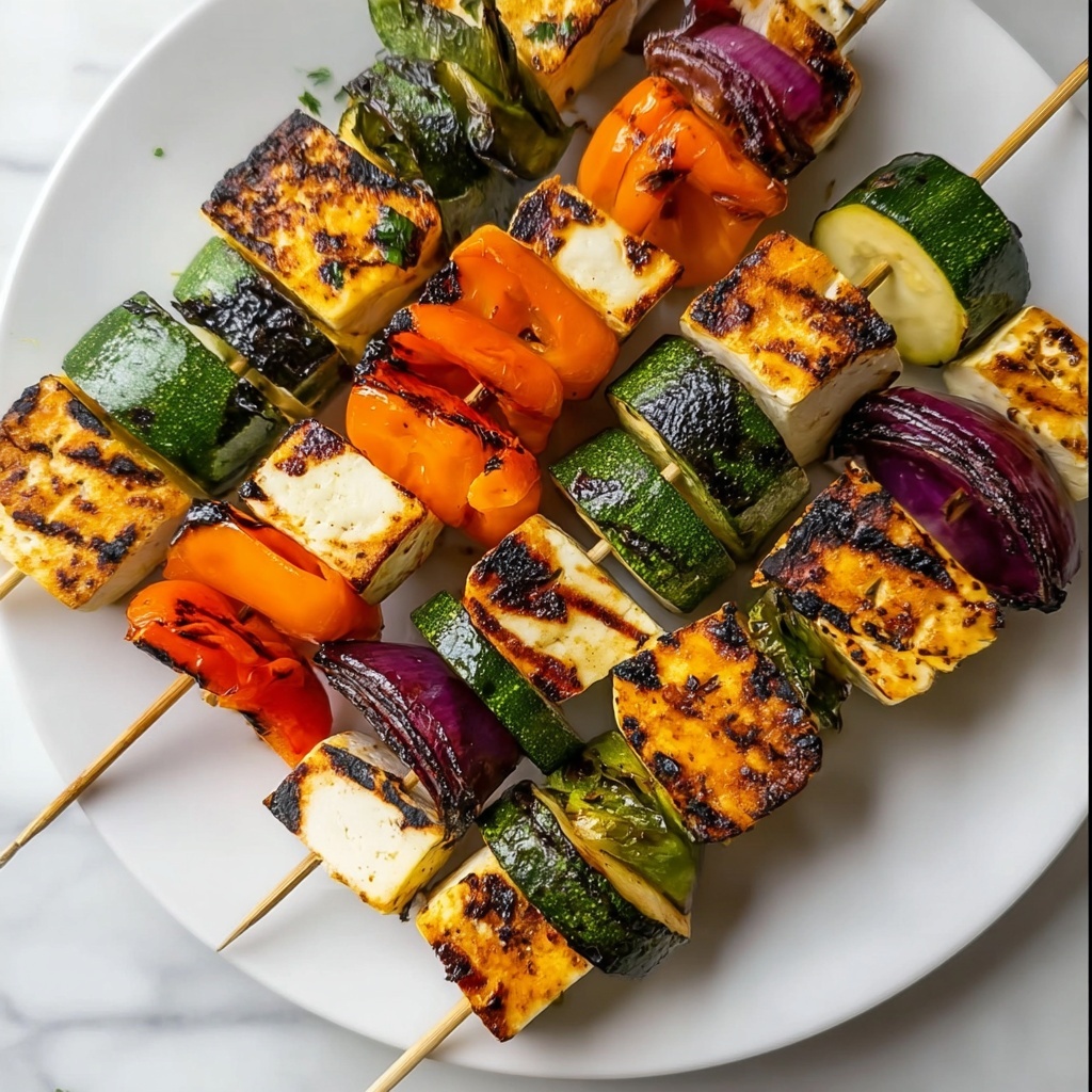 Grilled Greek Halloumi Kebabs Recipe - Recipe Image