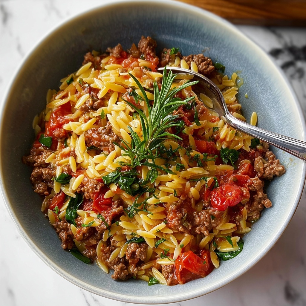 Ground Beef Orzo: A Delicious and Easy One-Pan Recipe - Recipe Image