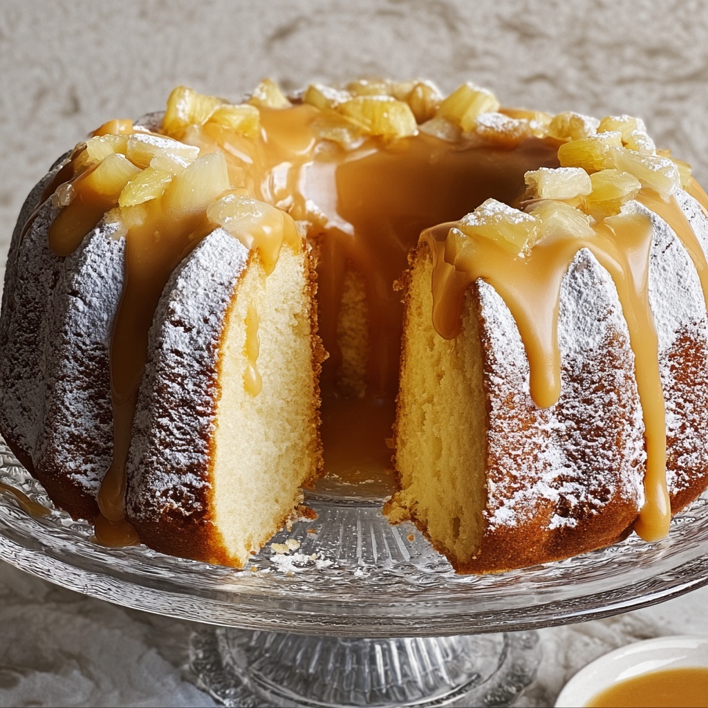 Pineapple Cream Cheese Pound Cake Recipe - Recipe Image