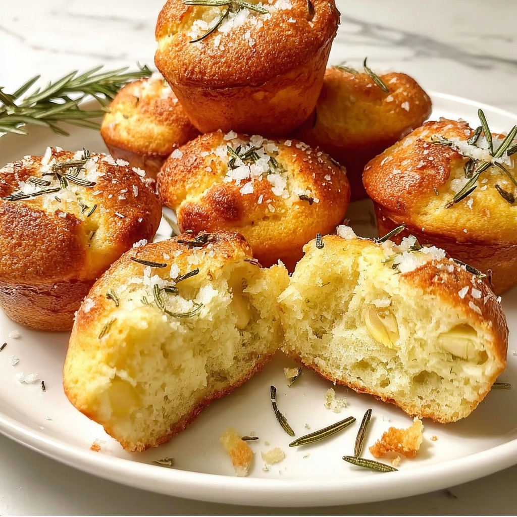 Garlic Rosemary Focaccia Muffins Recipe - Recipe Image