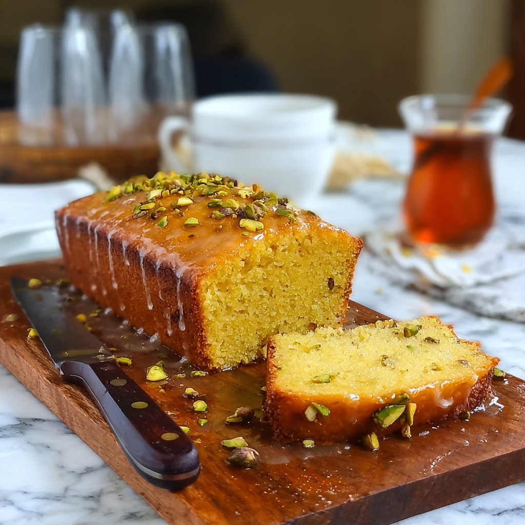 Orange Saffron and Pistachio Cake with Syrup Recipe - Recipe Image