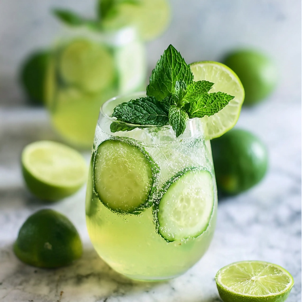 Refresh with Cava Cucumber Mint Lime Delightful Drink Recipe - Recipe Image