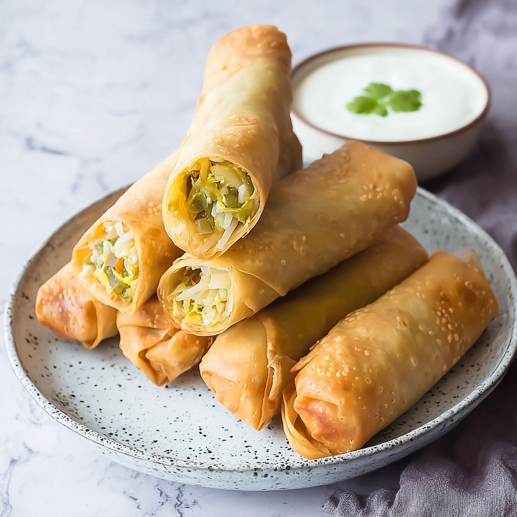 Crispy Pickle Egg Rolls with Bacon Cream Cheese Filling Recipe - Recipe Image