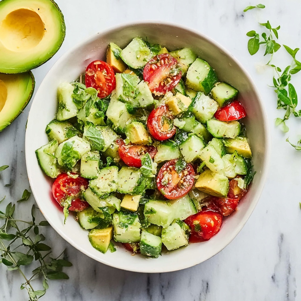 Cucumber Tomato Avocado Salad Recipe - Recipe Image