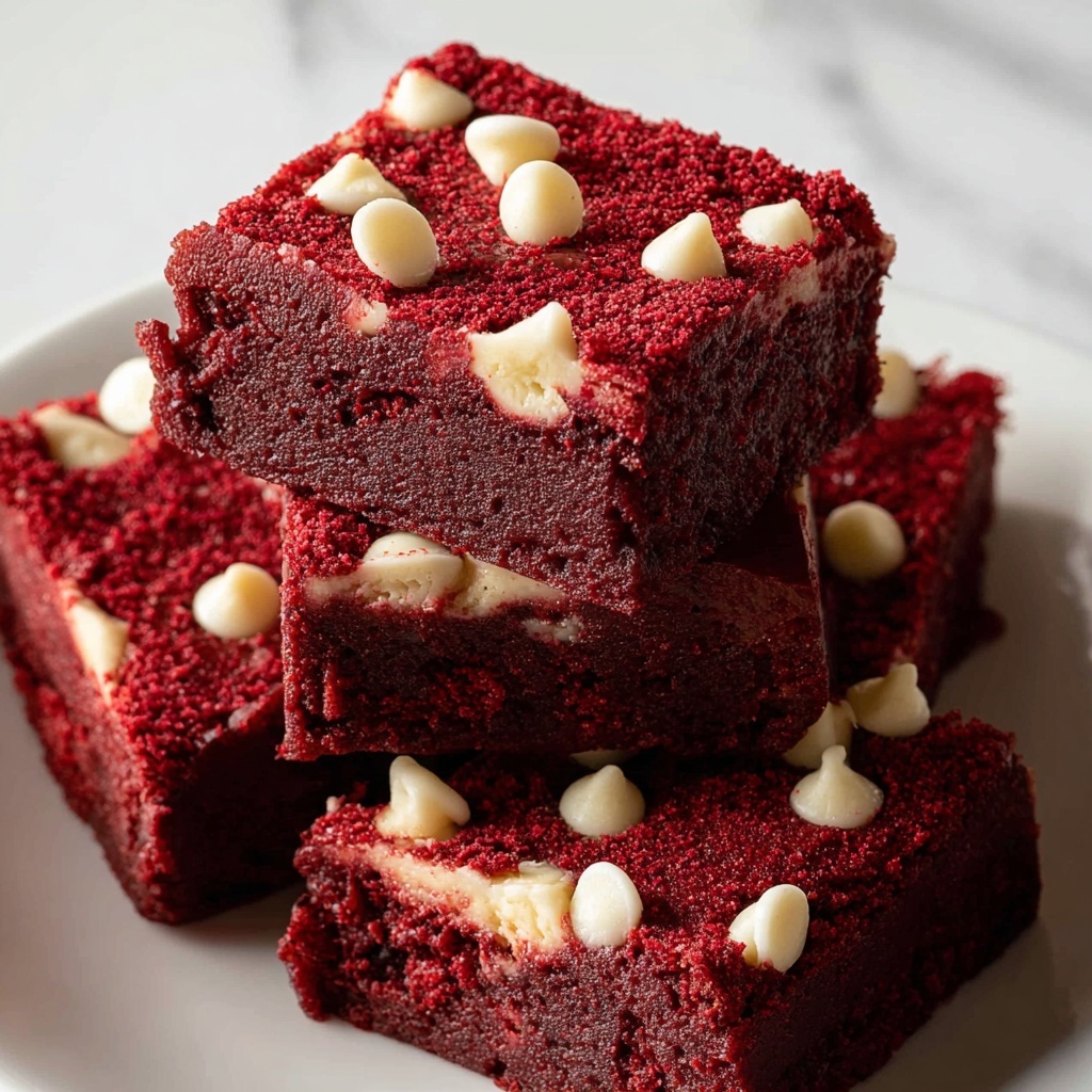 Red Velvet Brownies with White Chocolate Chips Recipe - Recipe Image