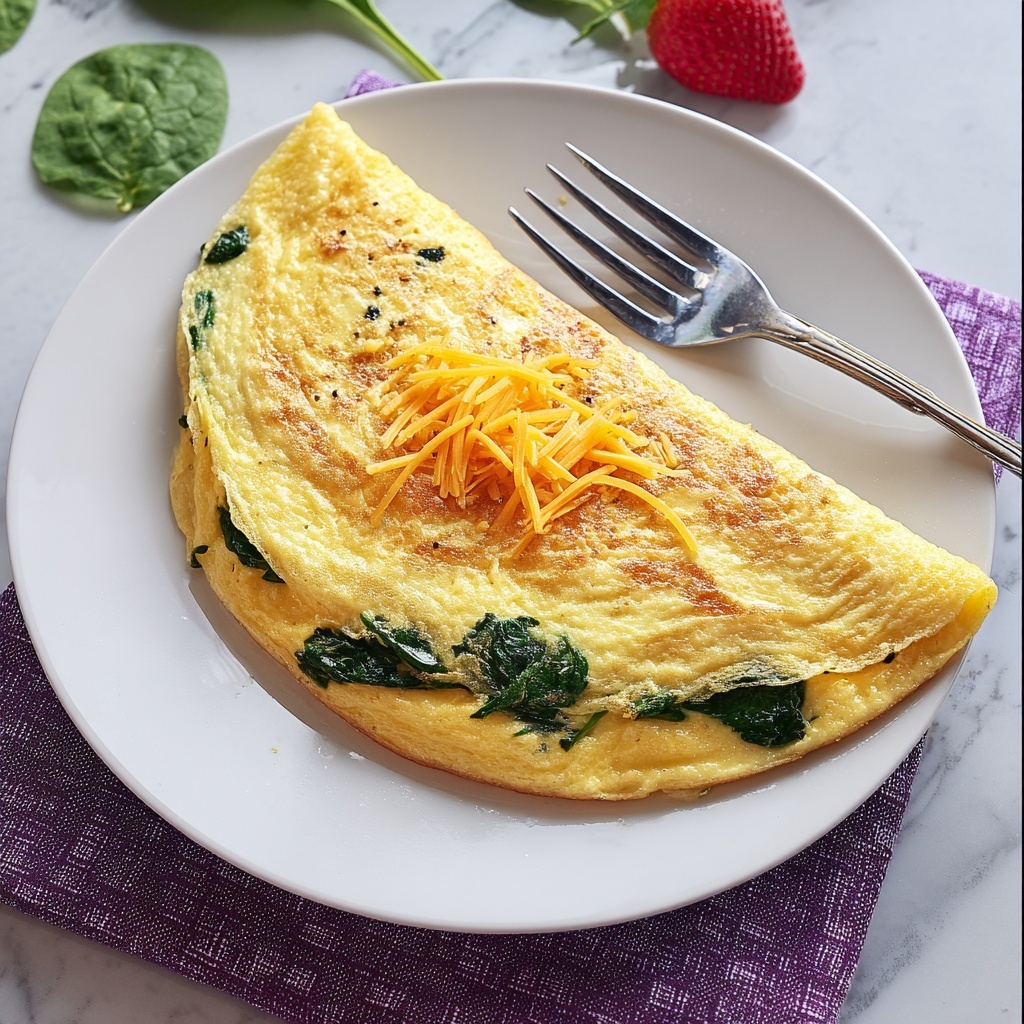 Spinach & Cheese Omelette Recipe - Recipe Image