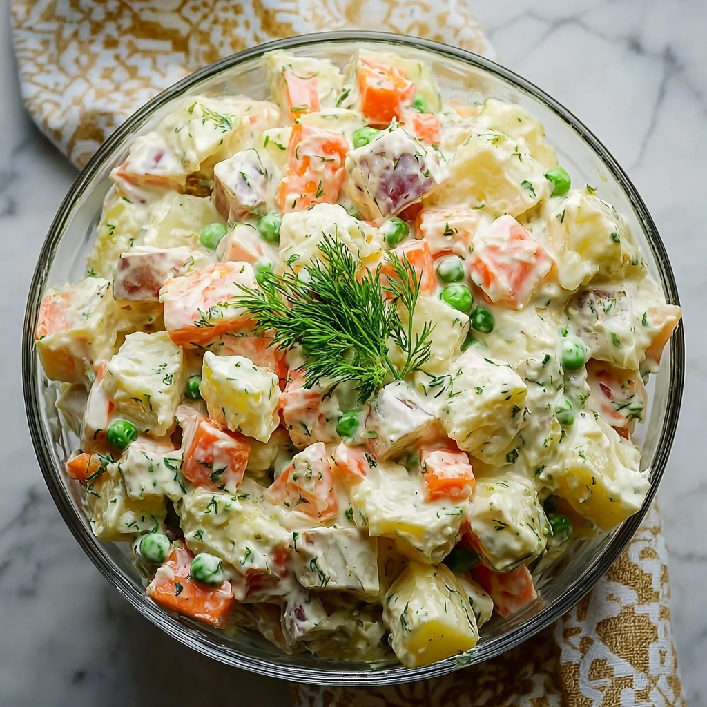 Olivier Salad – Russian Potato Salad Recipe - Recipe Image