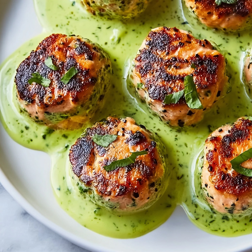 Savory Salmon Balls with Creamy Avocado Sauce Recipe - Recipe Image