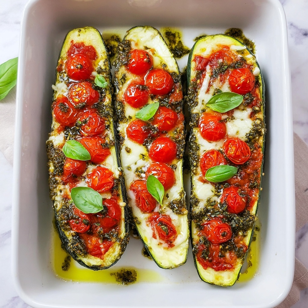 Caprese Stuffed Zucchini Boats Recipe - Recipe Image