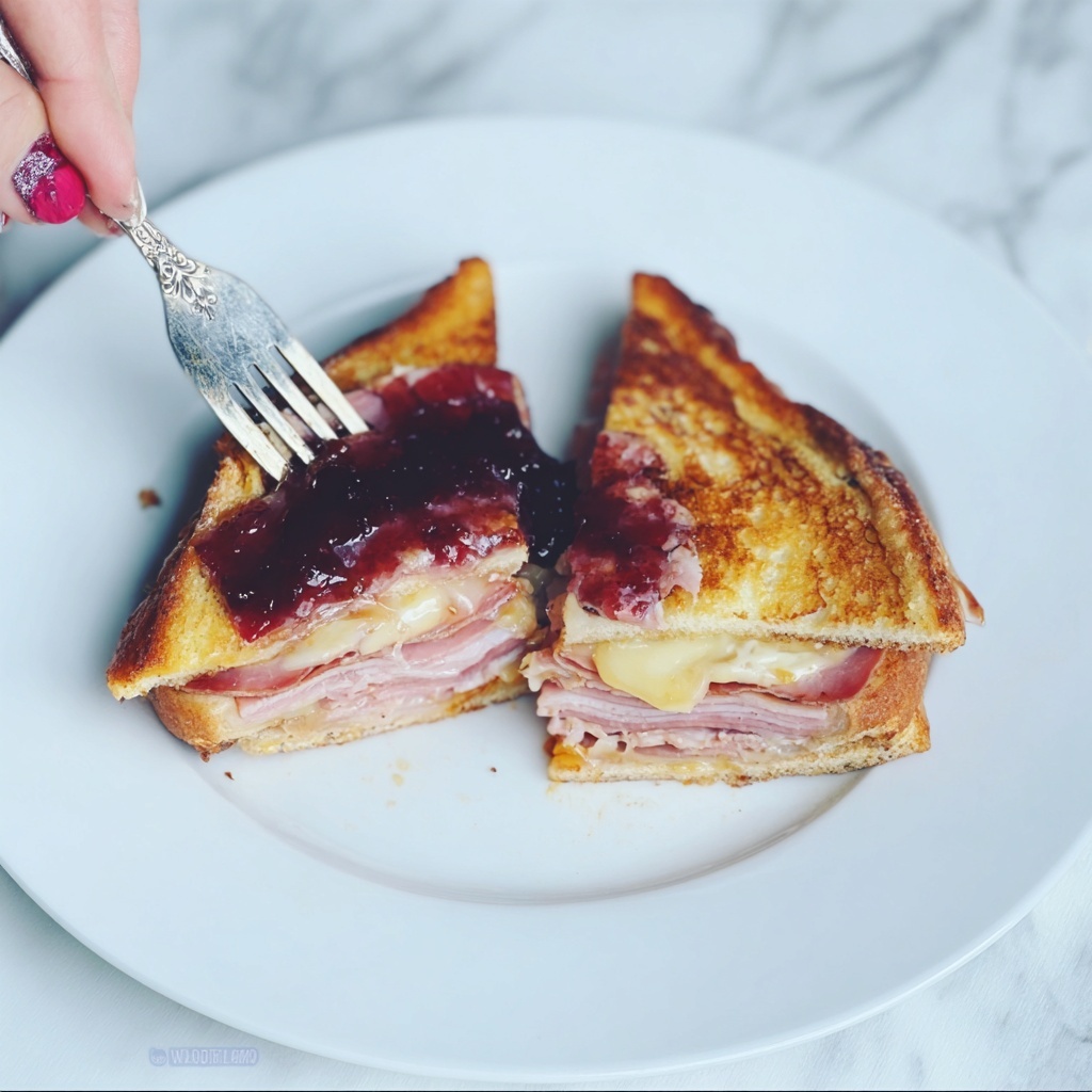 Deluxe French Toast Sandwiches with Ham, Mozzarella, and Jam Recipe - Recipe Image