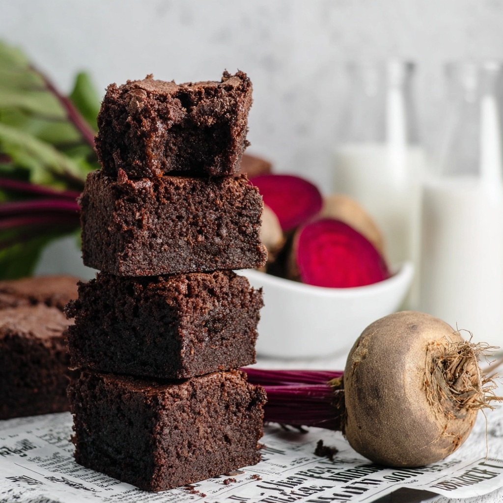 Fudgy Gluten-Free Vegan Beetroot Brownies Recipe - Recipe Image