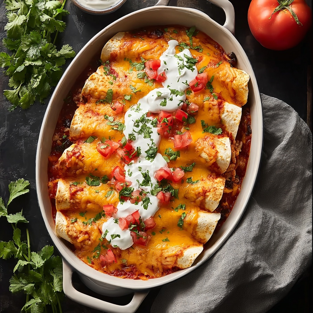 Healthy Vegetarian Enchiladas with Roasted Vegetables and Melted Cheddar Recipe - Recipe Image