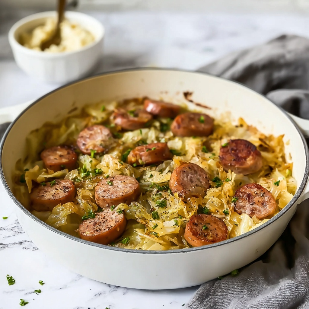 Kielbasa and Cabbage Skillet with Mustard Vinaigrette Recipe - Recipe Image