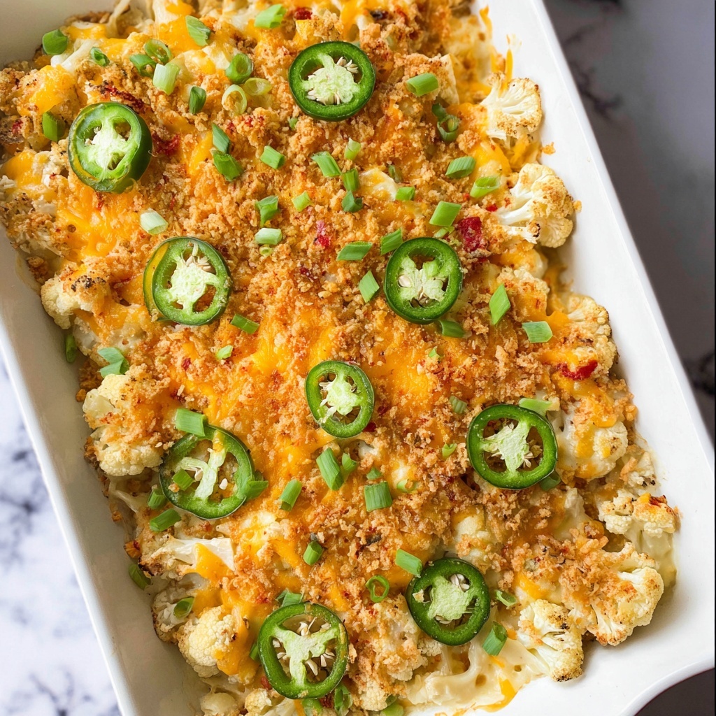 Jalapeño Buffalo Chicken Cauliflower Casserole Recipe - Recipe Image