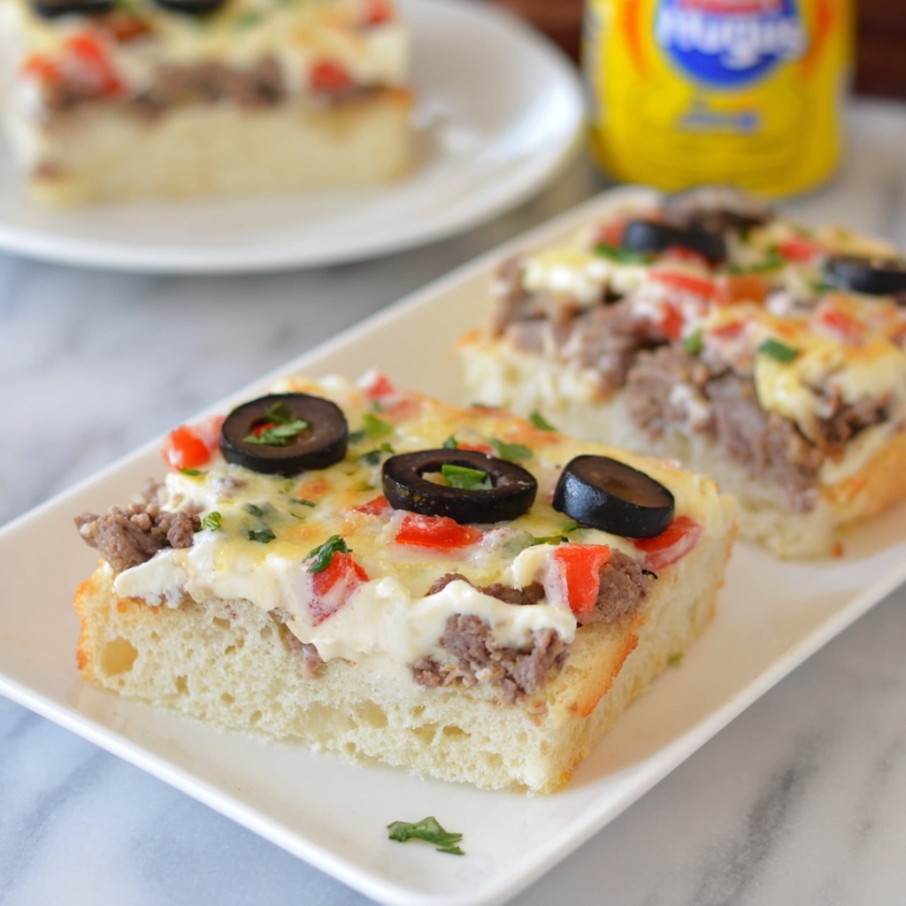 Italian Cheese Steak French Bread Pizza Recipe - Recipe Image