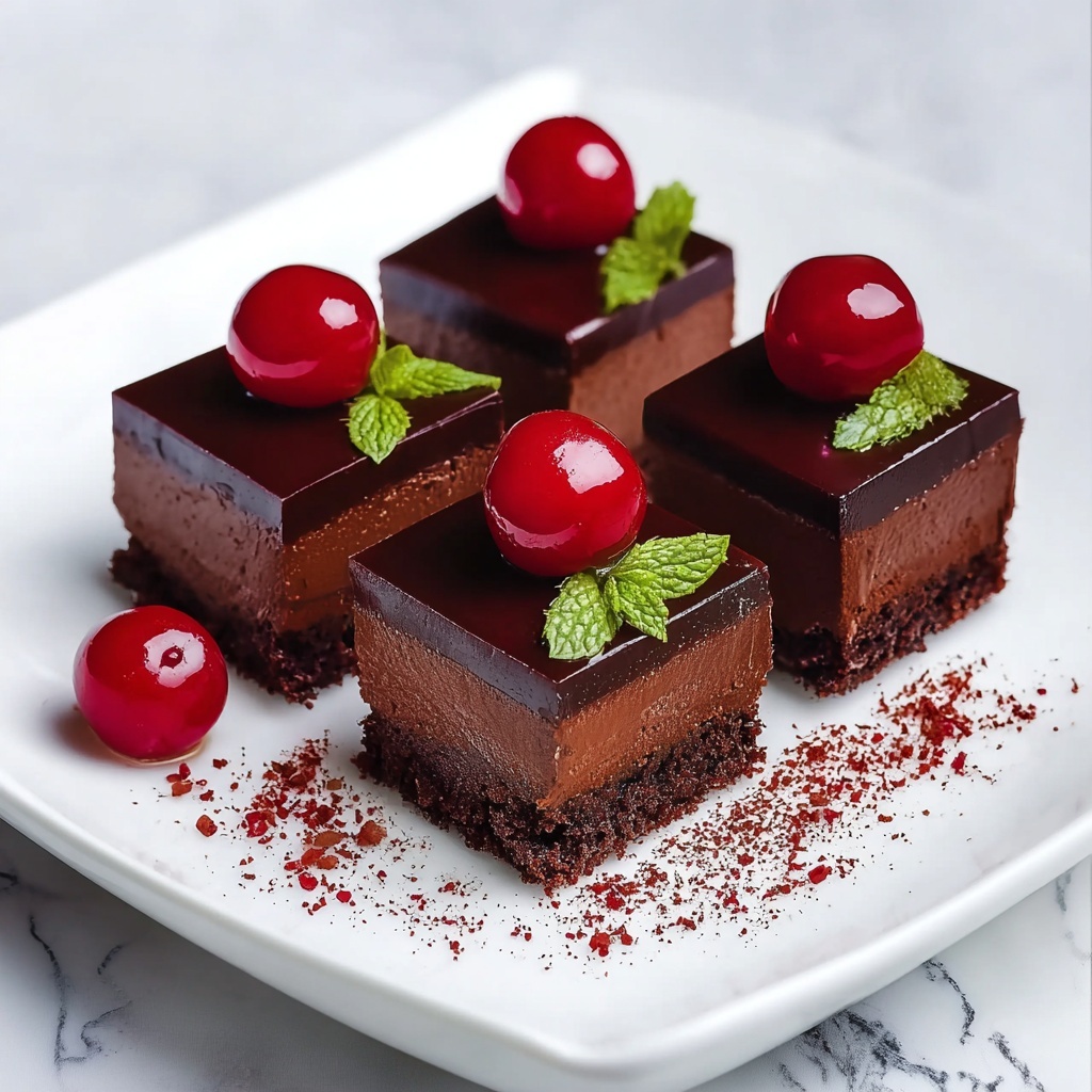 Dark Chocolate-Cherry Ganache Bars Recipe - Recipe Image
