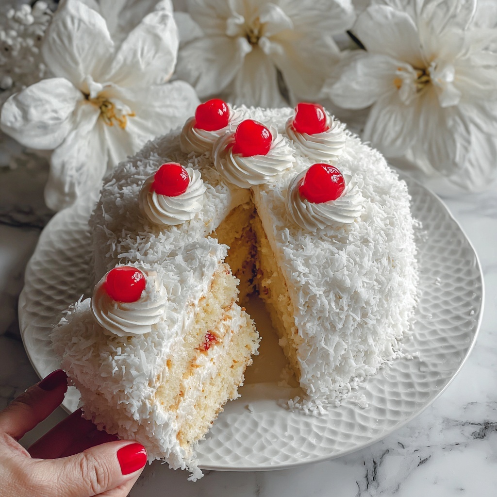 Old-Fashioned Snowball Cake Recipe - Recipe Image