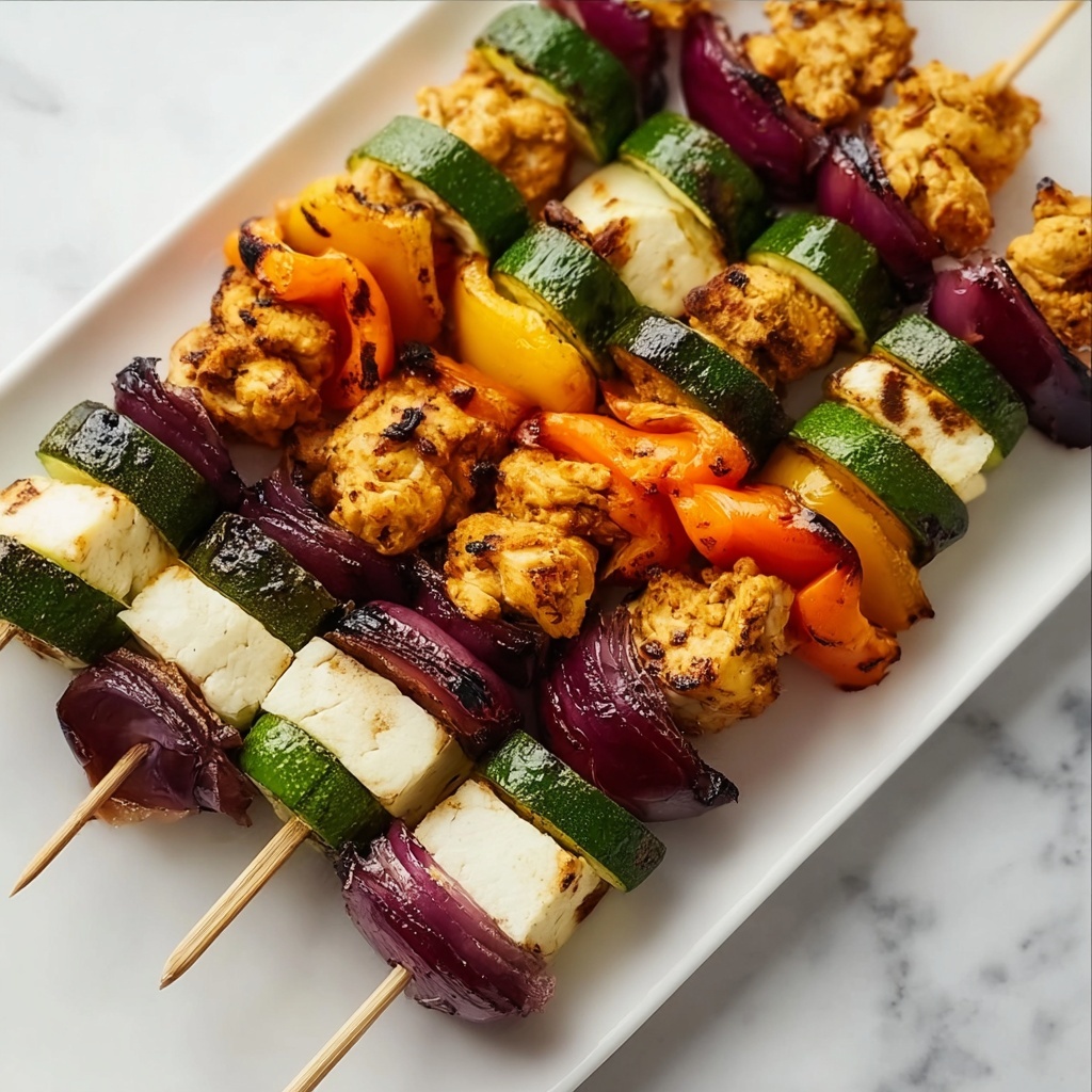 Grilled Greek Halloumi Kebabs Recipe - Recipe Image