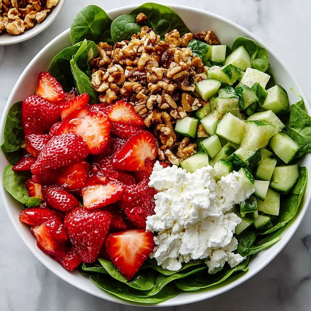 Strawberry Crunch Salad with Sugared Almonds and Champagne Vinaigrette Recipe - Recipe Image