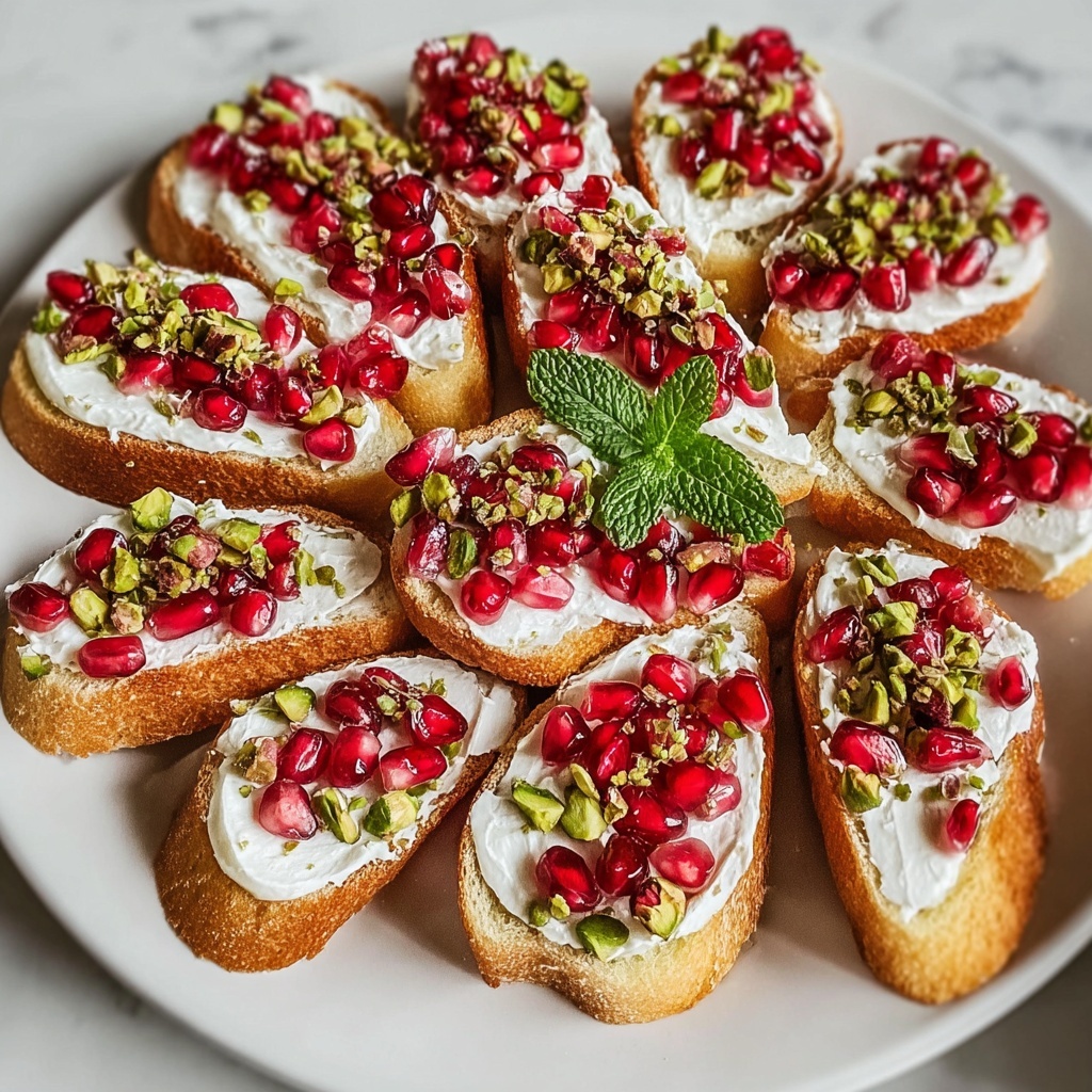 Pomegranate Pistachio Crostini Recipe - Recipe Image
