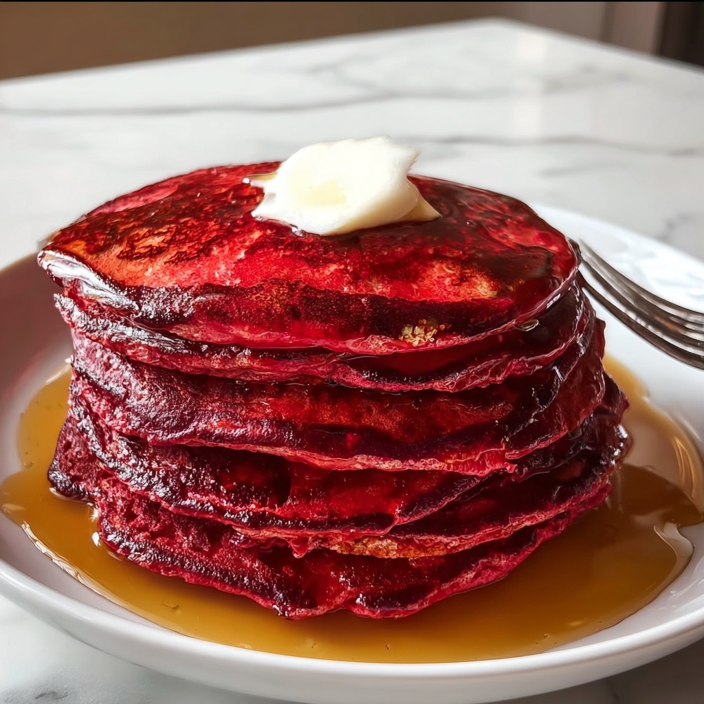 Red Velvet Pancakes: 7 Steps to Blissful Breakfast Delights Recipe - Recipe Image