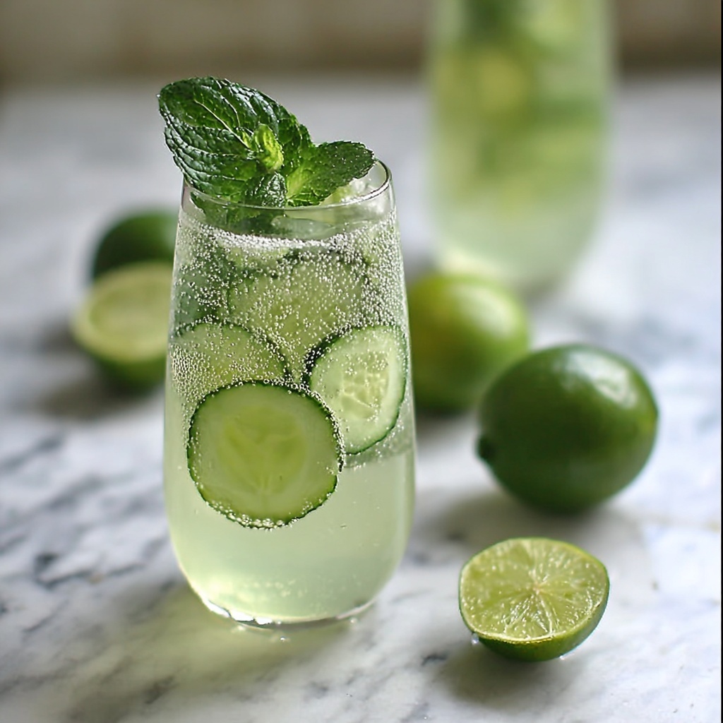 Refresh with Cava Cucumber Mint Lime Delightful Drink Recipe - Recipe Image
