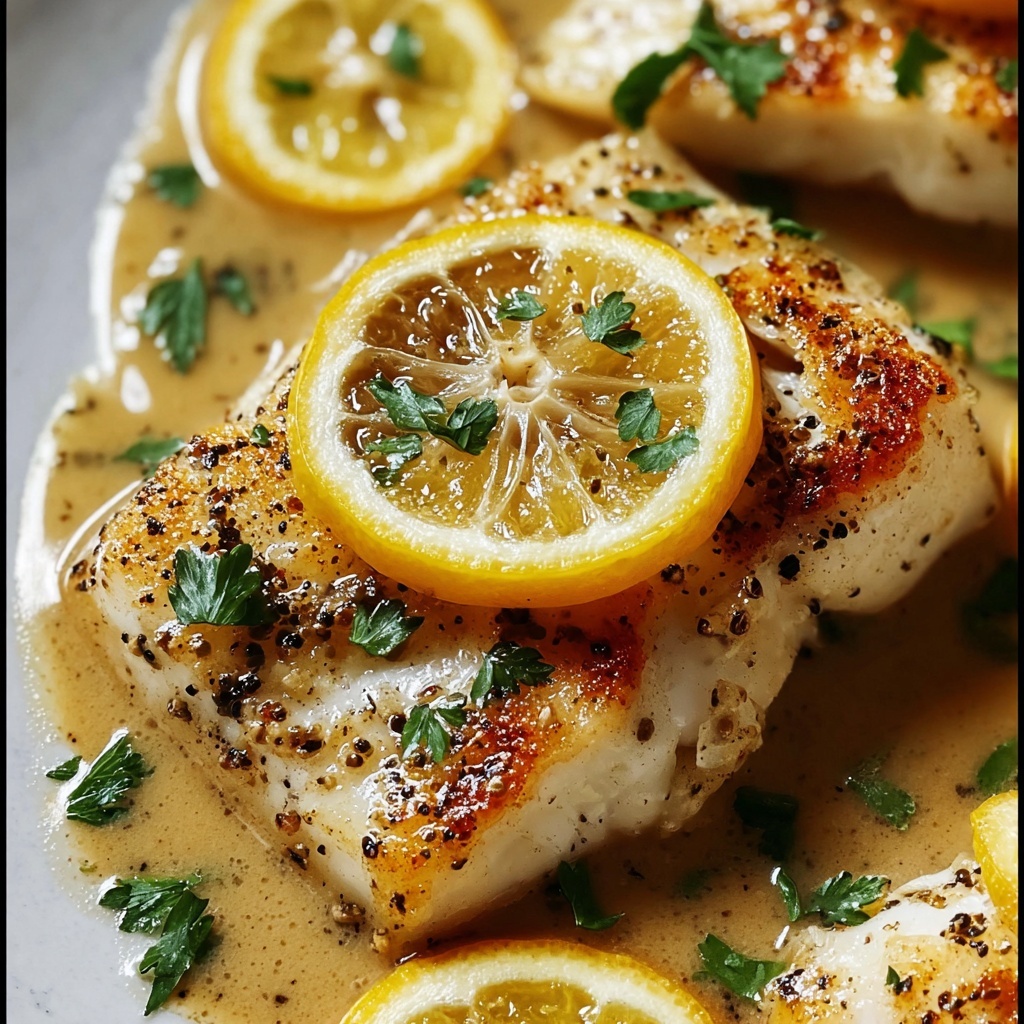 Baked Lemon-Garlic Cod with Butter Sauce Recipe - Recipe Image