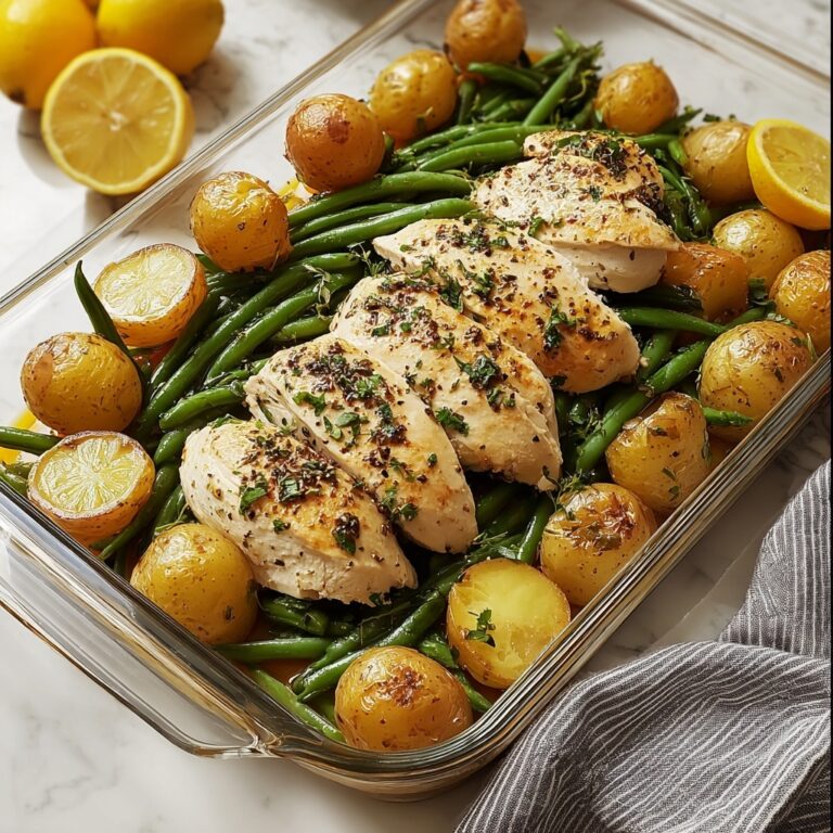 One-Pan Garlic Herb Chicken with Potatoes & Green Beans Recipe