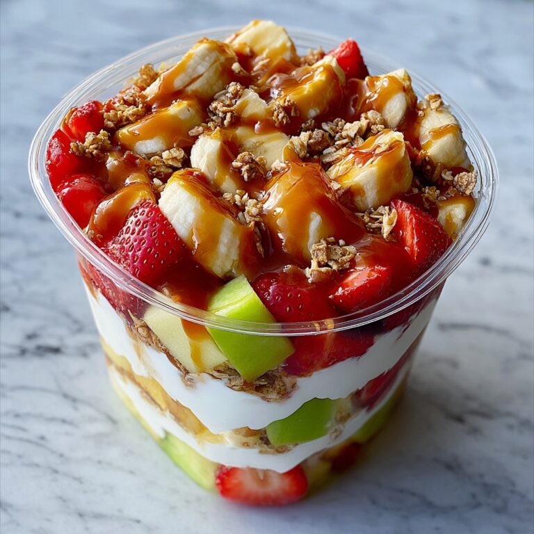 Cheesecake Fruit Salad with Caramel Drizzle Recipe