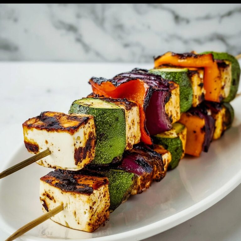 Grilled Greek Halloumi Kebabs Recipe