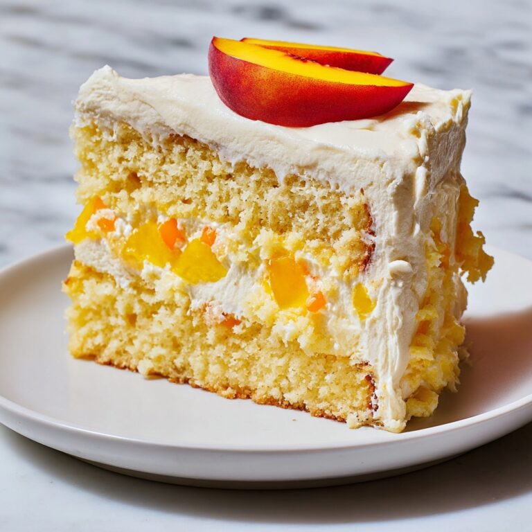 Peach Cake with Brown Sugar Frosting Recipe
