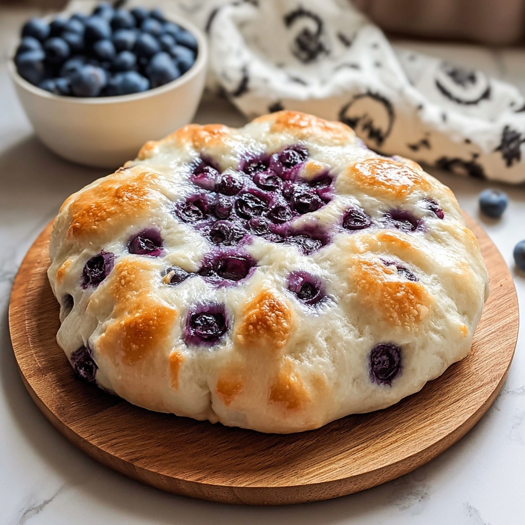 Fluffy Cottage Cheese Blueberry Cloud Bread Recipe - Recipe Image