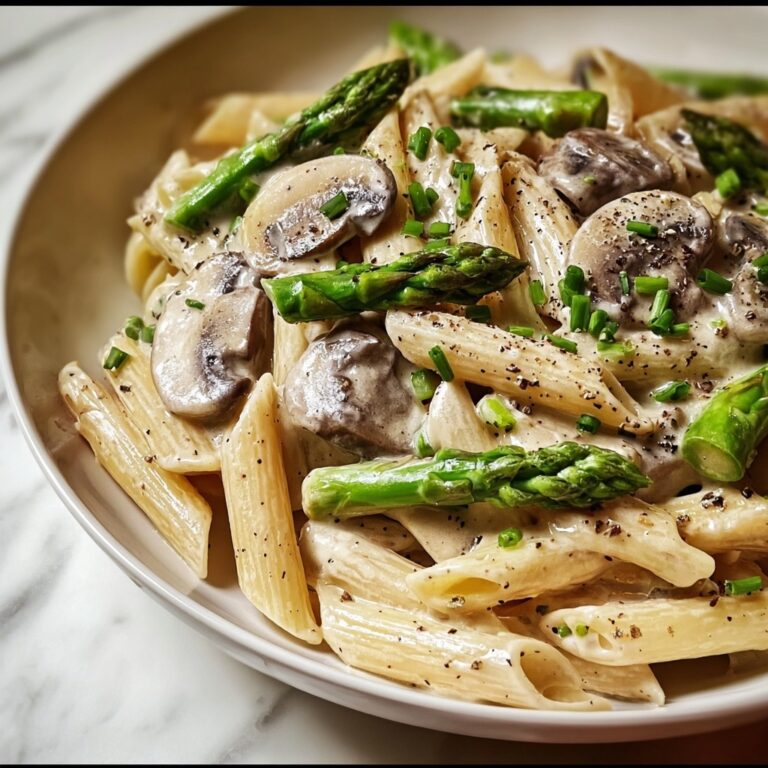 Creamy Mushroom and Asparagus Chicken Penne Recipe