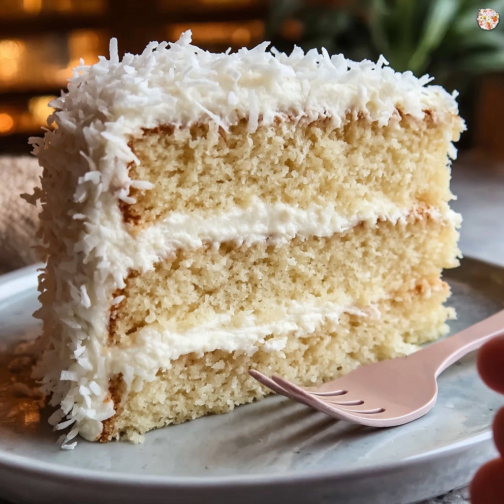 Coconut Cake with Cream Cheese Coconut Frosting Recipe - Recipe Image