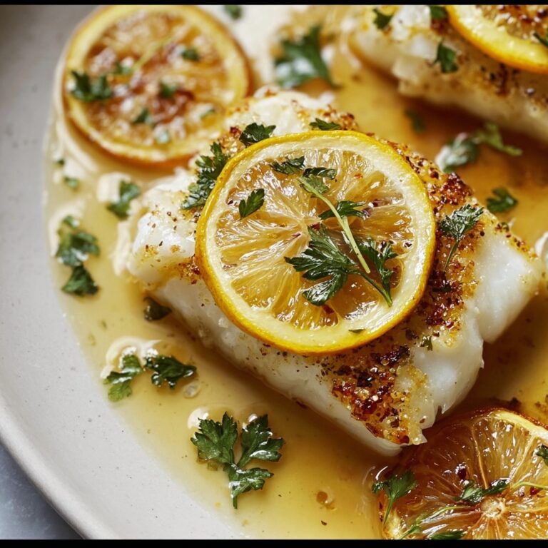 Baked Lemon-Garlic Cod with Butter Sauce Recipe