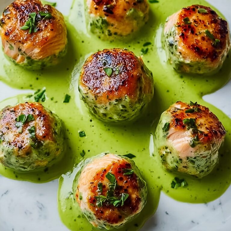 Savory Salmon Balls with Creamy Avocado Sauce Recipe