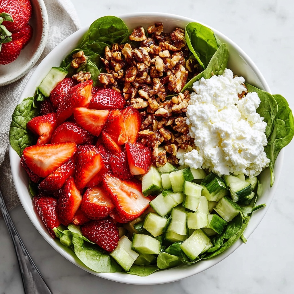 Strawberry Crunch Salad with Sugared Almonds and Champagne Vinaigrette Recipe - Recipe Image